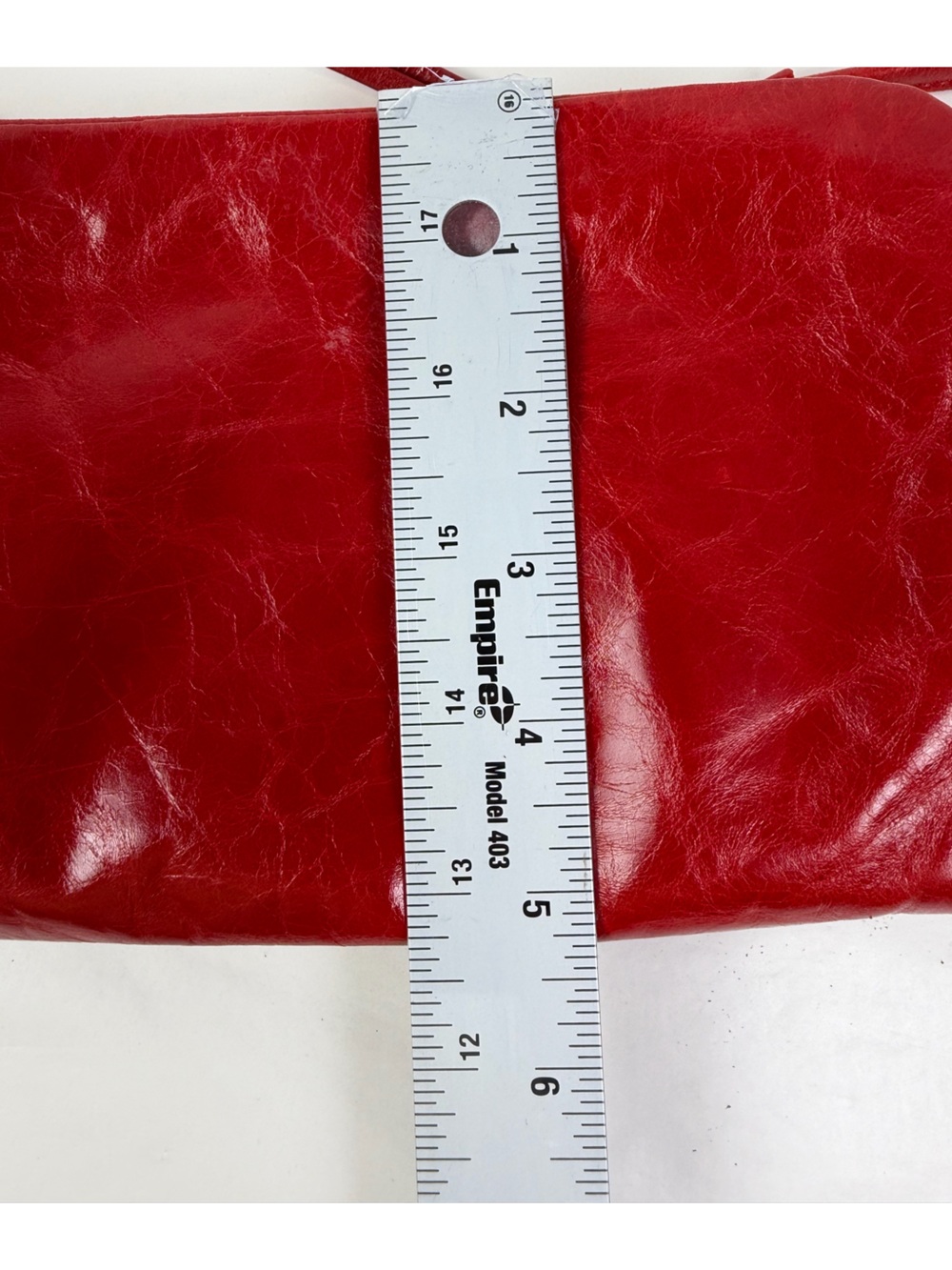 Red leather Hobo crossbody - Picture 7 of 10